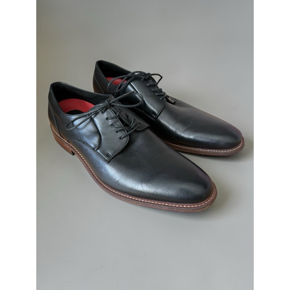 Stacy‎ Adams Marlton Men's Size 12 Black Classic Plain Toe Dress Oxford Shoes